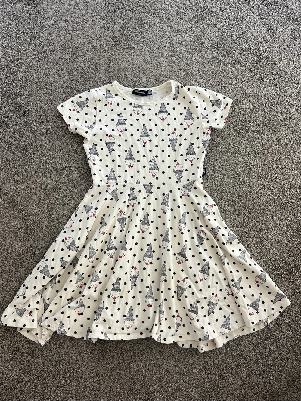 Cream Ice Cream & Polka Dot Twirl Dress for Girls